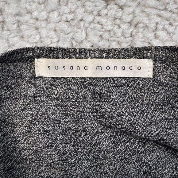 Susana Monaco Lightweight Cotton Cardigan Sweater Gray - Picture 3 of 10